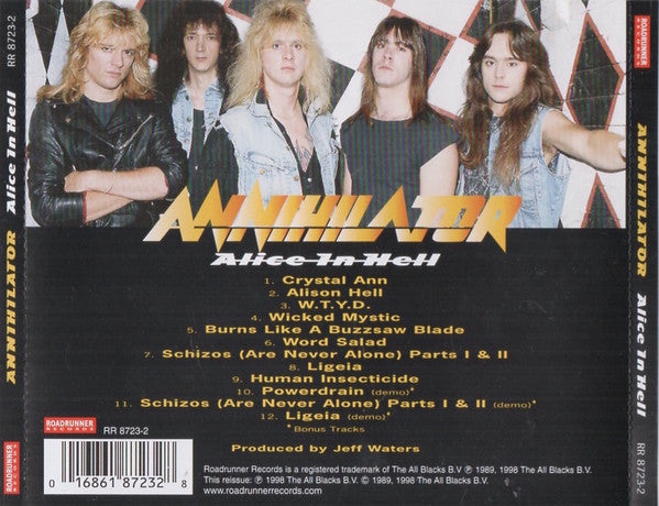 Annihilator - Alice In Hell CD