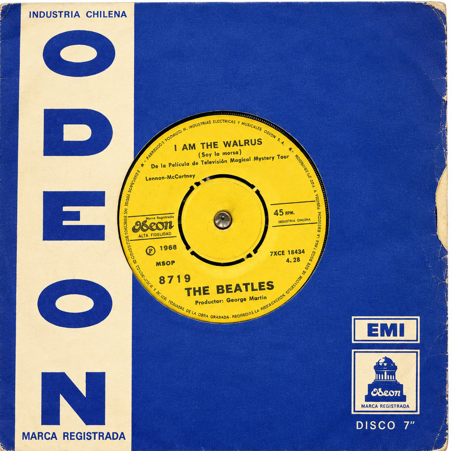 The Beatles – I Am the Walrus / Hello, Goodbye – Vinilo 7" 45RPM MSOD 8719 Edición Chilena Odeon (1968)