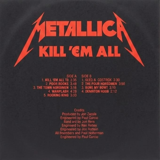 Metallica Kill'em All LP