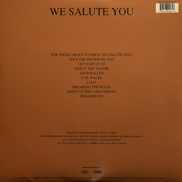 AC/DC - For Those About To Rock We Salute You LP Vinilo Gatefold