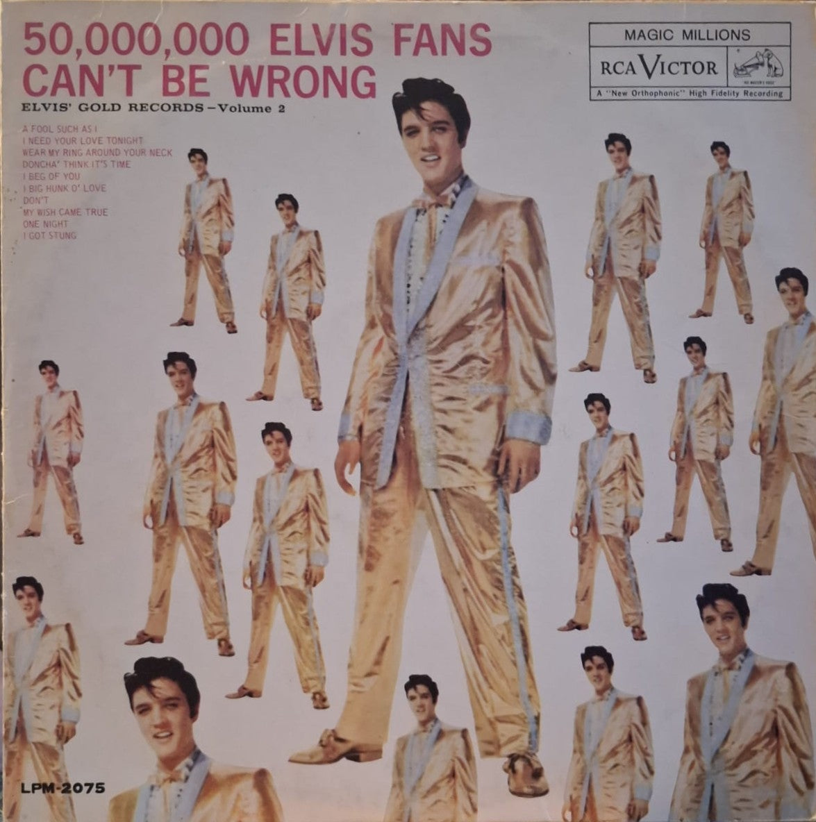 Elvis Presley Con The Jordanaires – 50,000,000 Elvis Fans Can't Be Wrong (Elvis' Gold Records, Vol. 2) VG+ MONO LP 1965 Chile