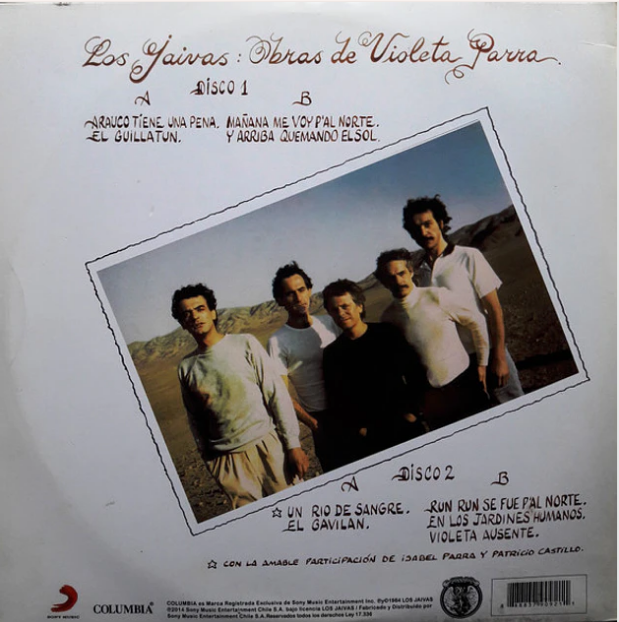 Los Jaivas - Obras de Violeta Parra 2LP Vinilo Gatefold