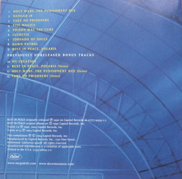 Megadeth - Rust In Peace CD