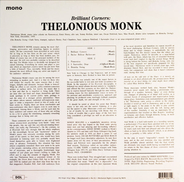 Thelonious Monk – Brilliant Corners LP Vinilo