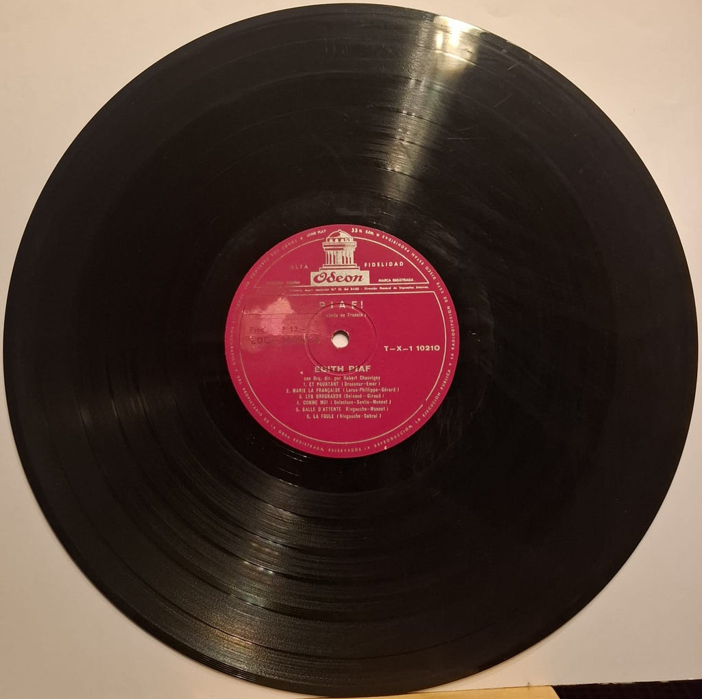 Edith Piaf - Canciones por la inimitable Edith Piaf LP VG+ 1960 Chileno