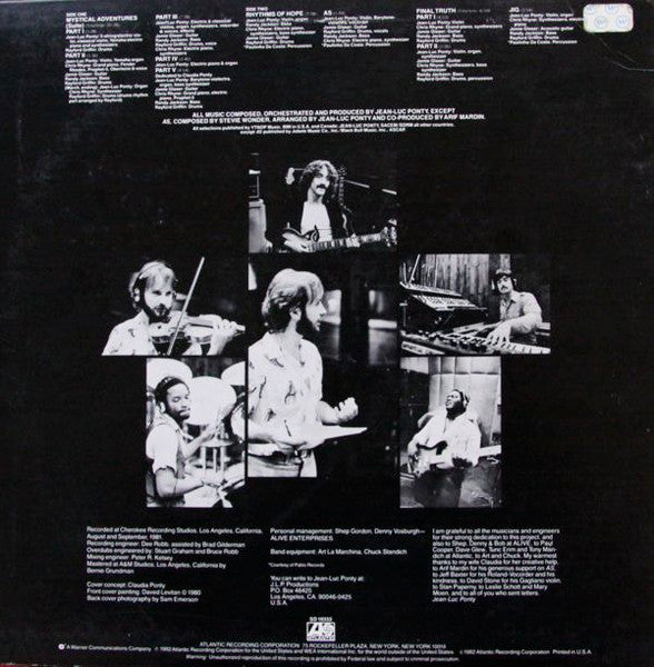 Jean - Luc Ponty - Mystical Adventures LP VG+ 1982 USA