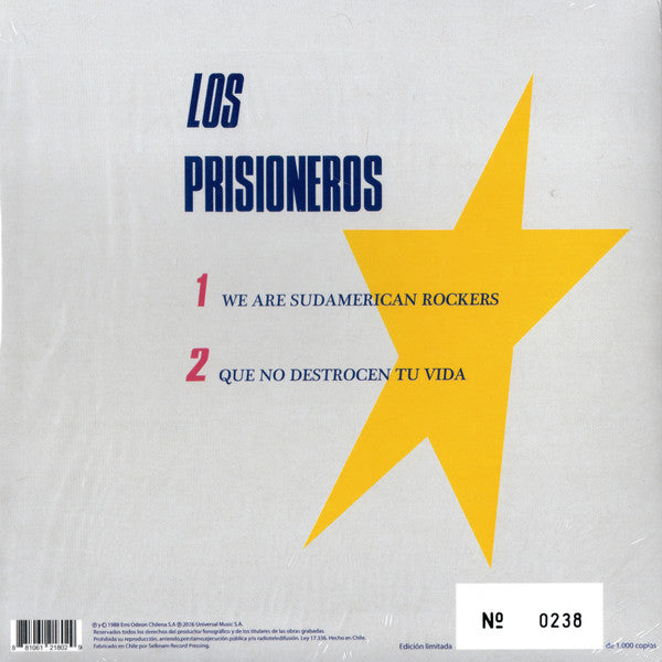 Los Prisioneros – We Are South American Rockers 7" Vinilo