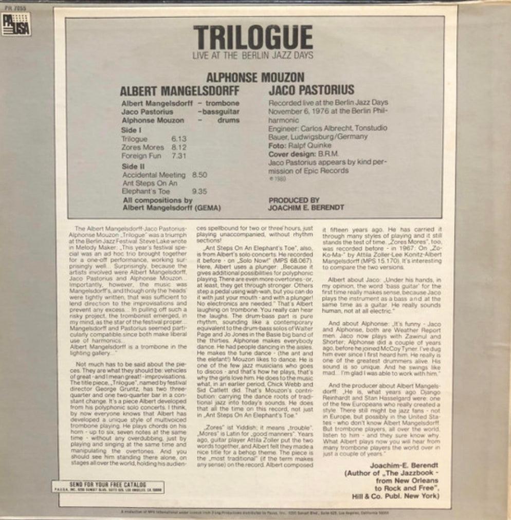 Trilogue Live at the Berlin Jazz Days - Live! LP Vinilo VG+ Americano