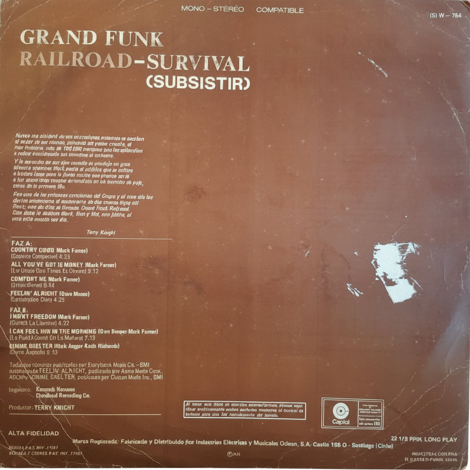 Grank Funk - Survival (Subsistir) LP VG/VG+ 1971 Chileno