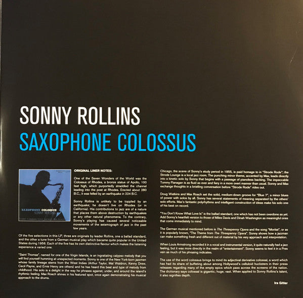 Sonny Rollins – Saxophone Colossus LP Vinilo