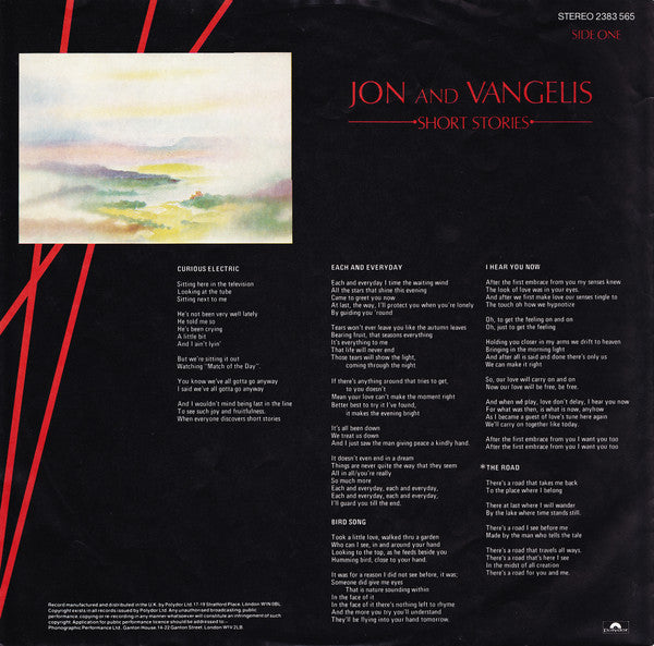Jon And Vangelis – Short Stories LP Vinilo VG+1980 Alemán
